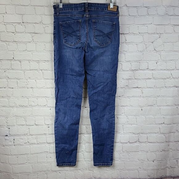 Aeropostale Jegging Mid-Rise Skinny Distressed Denim Blue Jeans Ankle Cropped 4 - Picture 6 of 8